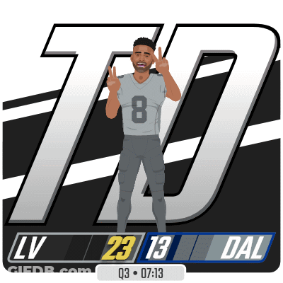 Football Player Number 8 Giving Peace Sign GIF