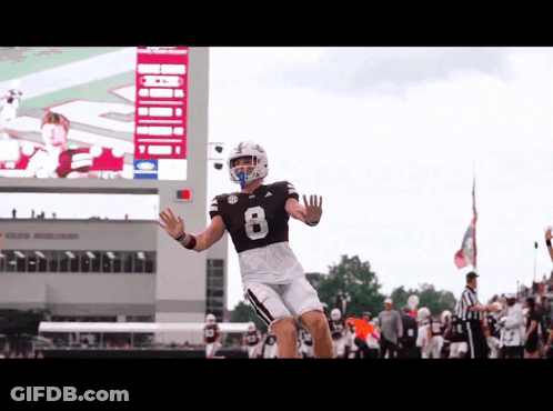 Football Player Number 8 Jumping GIF