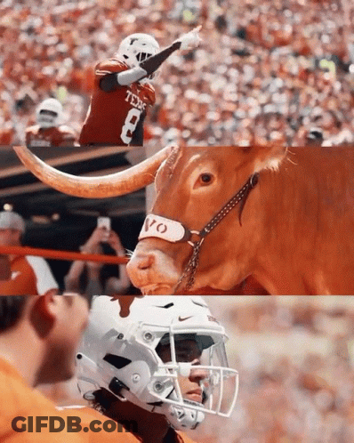 Football Player Number 8 Next To Bull GIF