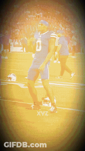 Football Player Number 8 Running On Field GIF
