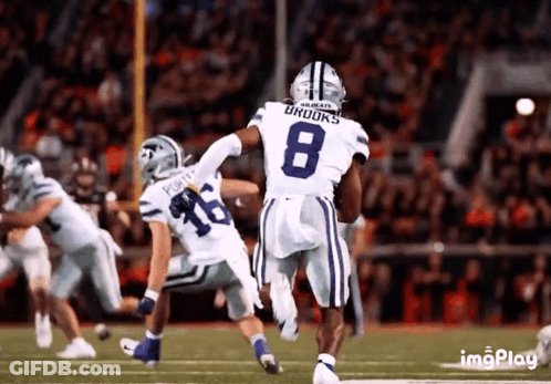Football Player Number 8 Running On Field GIF