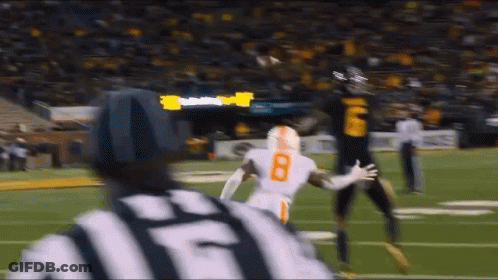 Football Player Number 8 Running Towards Referee GIF