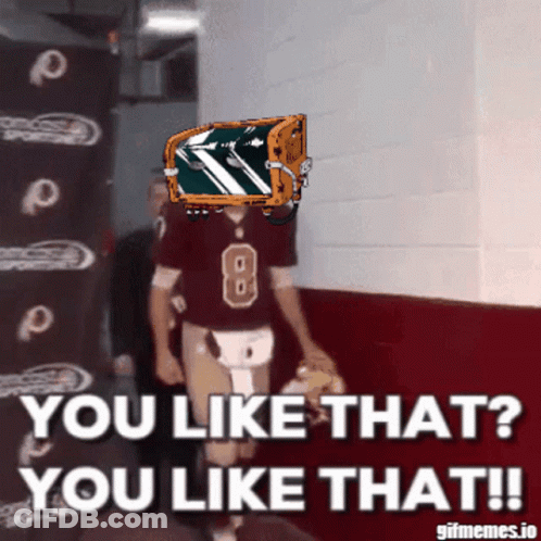 Football Player Number 8 Walking Down Hallway GIF
