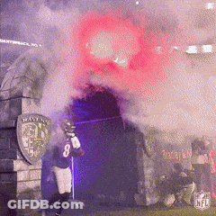 Football Player Number 8 Walking Through Tunnel GIF