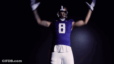 Football Player Number 8 With Arms Outstretched GIF