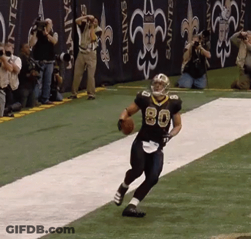 Football Player Number 80 Running Down Field GIF