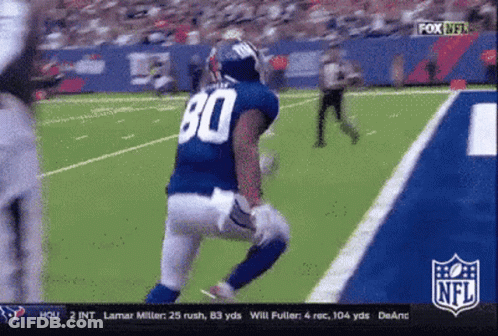 Football Player Number 80 Running On Field GIF