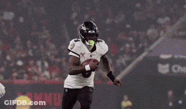 Football Player Number 80 Running With Ball GIF