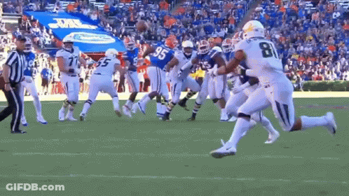 Football Player Number 81 Running On Field GIF