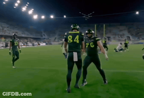 Football Player Number 84 Beside Another Player GIF