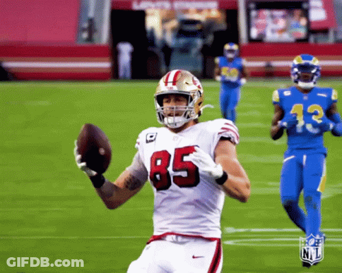 Football Player Number 85 Catching Ball GIF