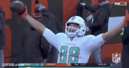Football Player Number 88 Celebrating Touchdown GIF