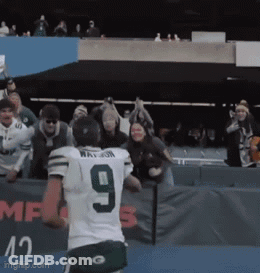 Football Player Number 9 In Front Of Crowd GIF