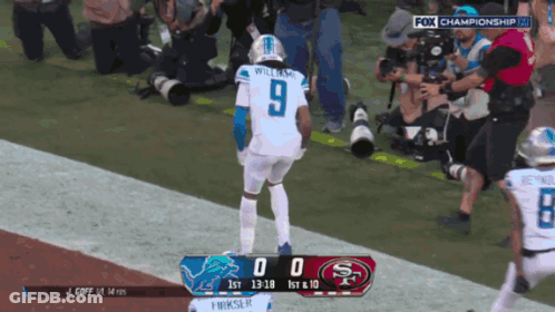 Football Player Number 9 On Field GIF
