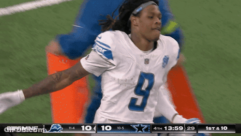 Football Player Number 9 On Field GIF
