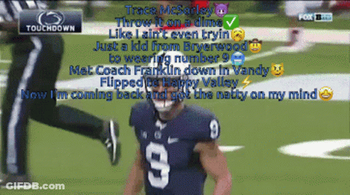 Football Player Number 9 On Field GIF
