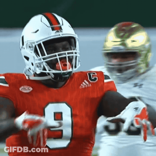 Football Player Number 9 Red Jersey GIF