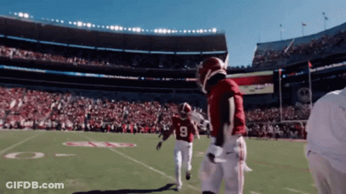 Football Player Number 9 Running GIF