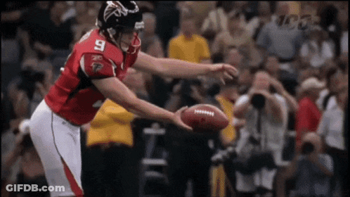Football Player Number 9 Throwing Ball GIF