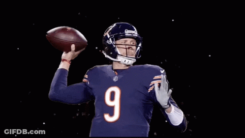 Football Player Number 9 Throwing Football GIF