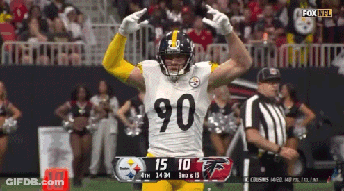Football Player Number 90 Celebrating GIF