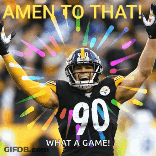 Football Player Number 90 Celebrating GIF