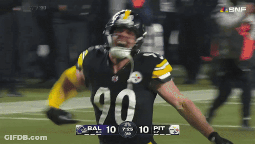 Football Player Number 90 Celebrating GIF