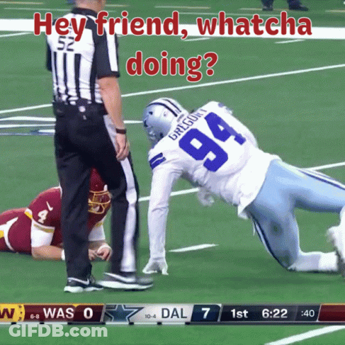 Football Player Number 94 On Ground GIF