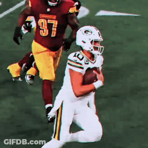 Football Player Number 97 Running With Ball GIF