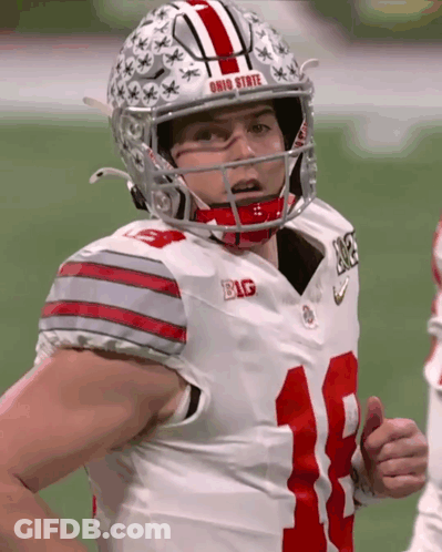 Football Player Ohio State Helmet Thumbs Up GIF