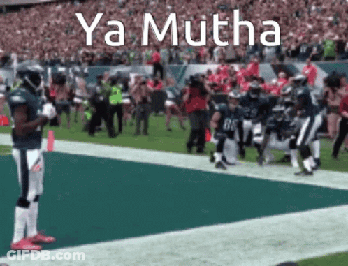 Football Player On Field Saying Ya Mutha GIF