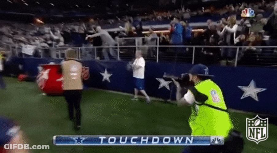 Football Player Peeking Funny Celebration GIF