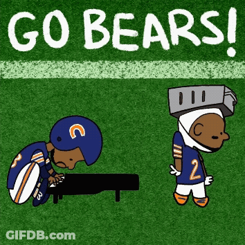 Football Player Playing Piano Go Bears GIF