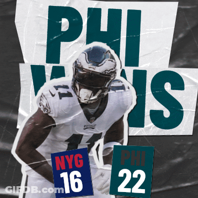 Football Player Poster NYG 16 PHI 22 GIF