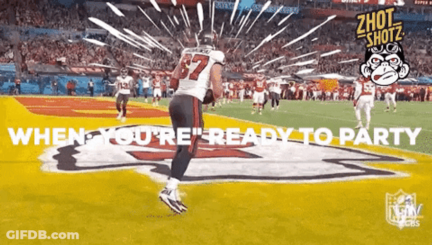 Football Player Ready To Party GIF