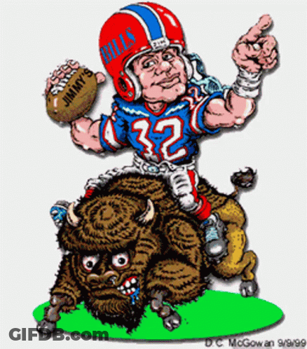 Football Player Riding Bison GIF