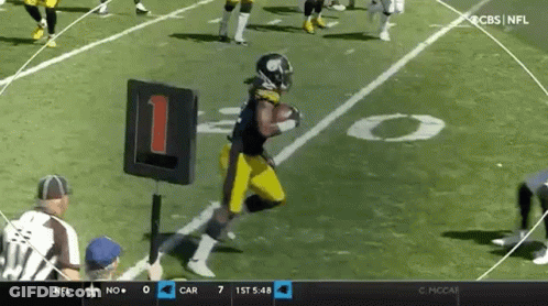 Football Player Running Ball Referee Watching GIF