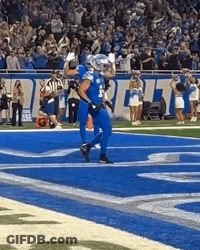 Football Player Running Blue Uniform GIF