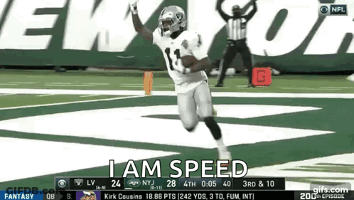 Football Player Running I Am Speed GIF