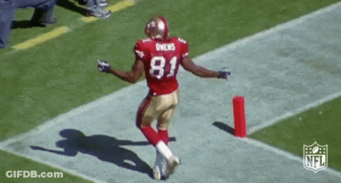 Football Player Running In Red Jersey #81 GIF