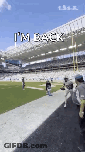 Football Player Running Saying I'm Back GIF