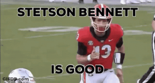 Football Player Running Stetson Bennett Is Good GIF