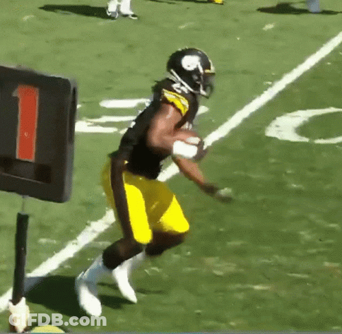 Football Player Running With Ball Number 1 GIF