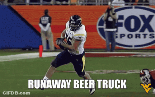 Football Player Running With Fox Sports Logo GIF
