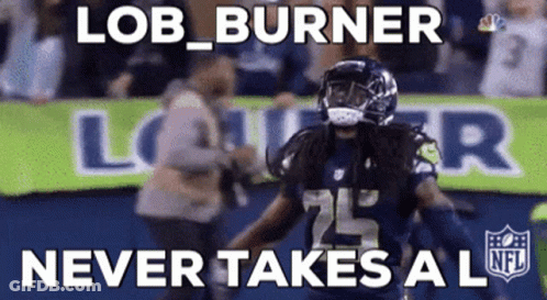 Football Player Running With Lob Burner Never Takes A L Sign GIF
