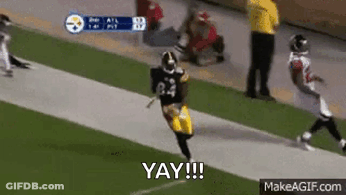 Football Player Running Yay GIF