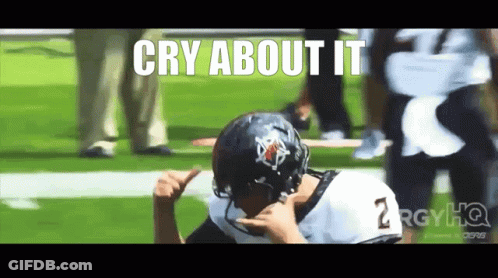 Football Player Saying Cry About It GIF