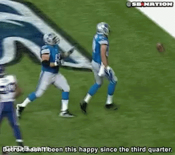 Football Player Saying Detroit Hasn't Been This Happy Since Third Quarter GIF