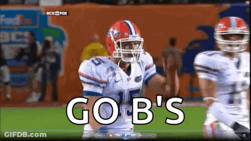 Football Player Saying Go B's On Screen GIF