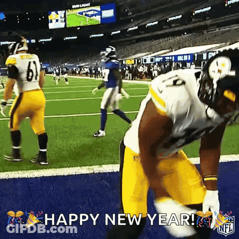 Football Player Saying Happy New Year GIF